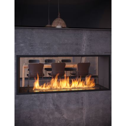 InFire - Indbygget biopejs 48,5x123,5 cm 6kW sort