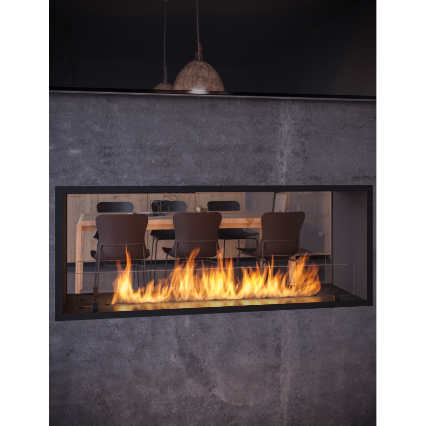 InFire - Indbygget biopejs 48,5x123,5 cm 6kW sort