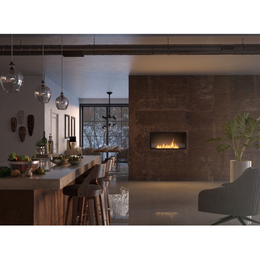 InFire - Indbygget biopejs 49,4x104,4 cm 6kW sort