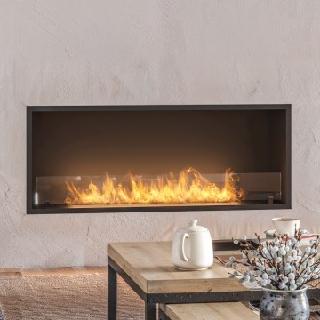 InFire - Indbygget biopejs 49,4x124,4 cm 6kW sort