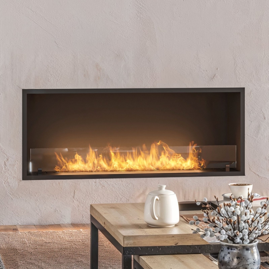 InFire - Indbygget biopejs 49,4x124,4 cm 6kW sort