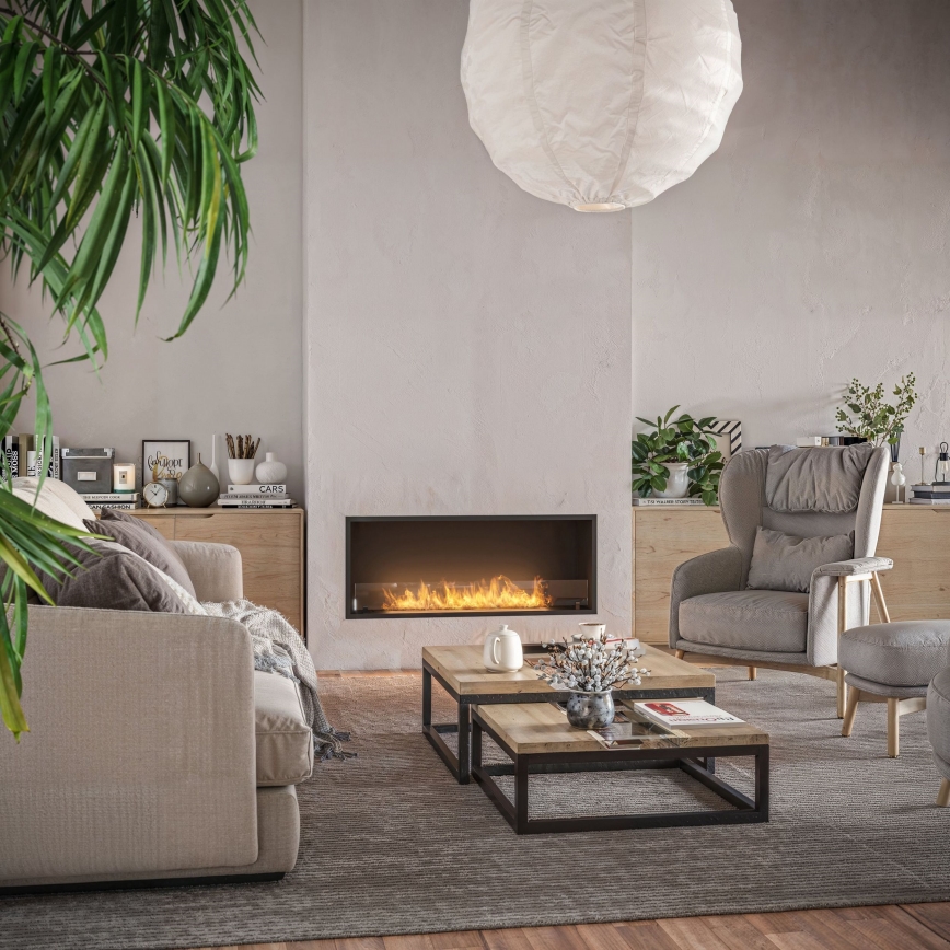 InFire - Indbygget biopejs 49,4x124,4 cm 6kW sort