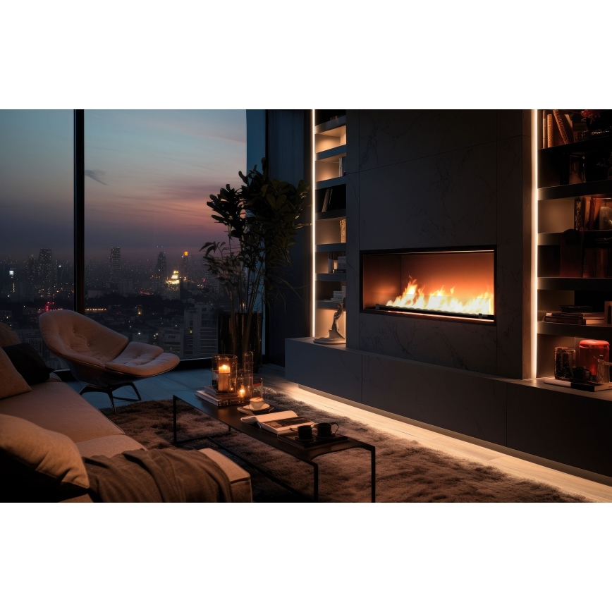 InFire - Indbygget biopejs 49,4x124,4 cm 6kW sort