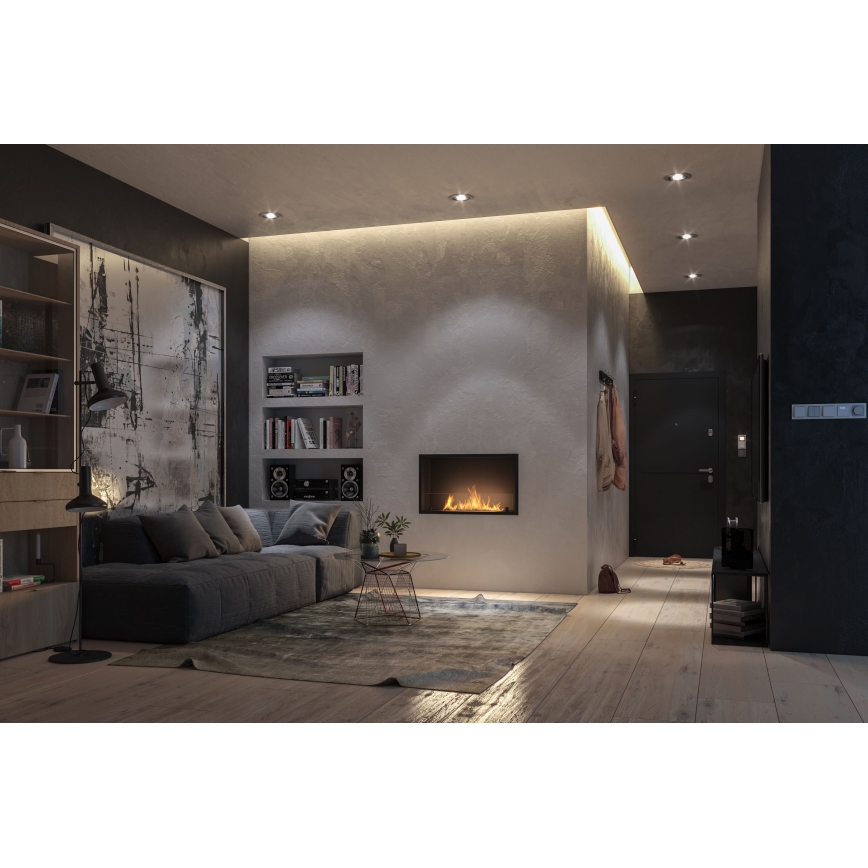 InFire - Indbygget biopejs 49,4x84,4 cm 3,5kW sort
