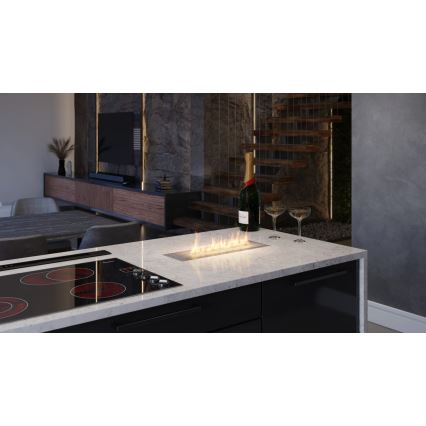 InFire - Indbygget Biopejs 5,5x50 cm 3kW mat krom