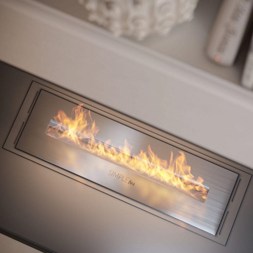 InFire - Indbygget Biopejs 5,5x50 cm 3kW mat krom