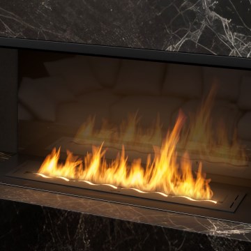 InFire - Indbygget biopejs 7,5x100 cm 6kW sort
