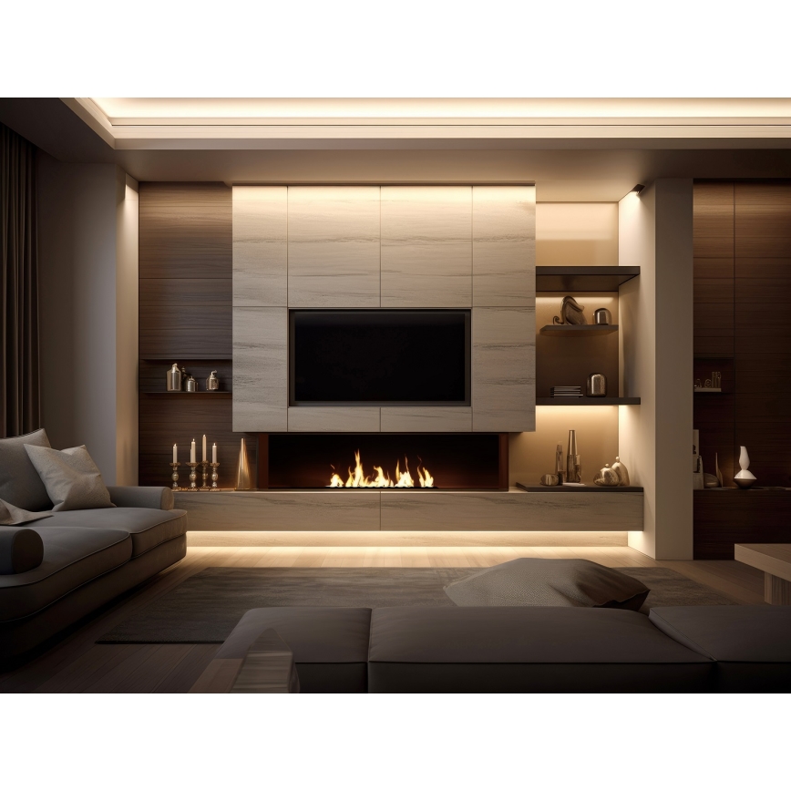 InFire - Indbygget biopejs 7,5x100 cm 6kW sort