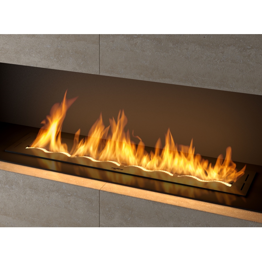 InFire - Indbygget biopejs 7,5x100 cm 6kW sort