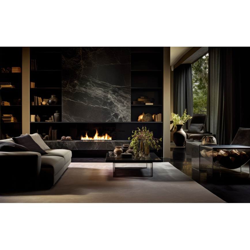 InFire - Indbygget biopejs 7,5x100 cm 6kW sort