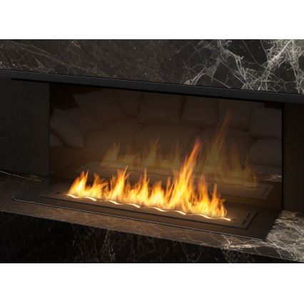 InFire - Indbygget biopejs 7,5x100 cm 6kW sort