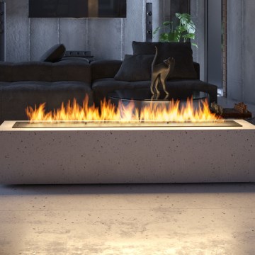 InFire - Indbygget biopejs 7,5x120 cm 7kW sort
