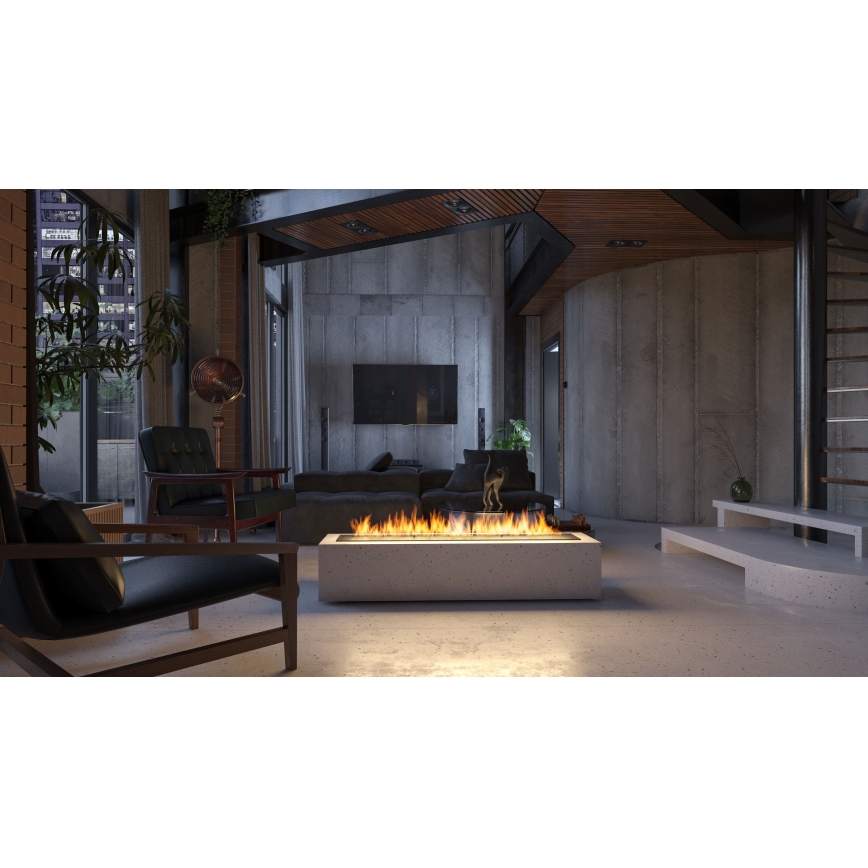 InFire - Indbygget biopejs 7,5x120 cm 7kW sort