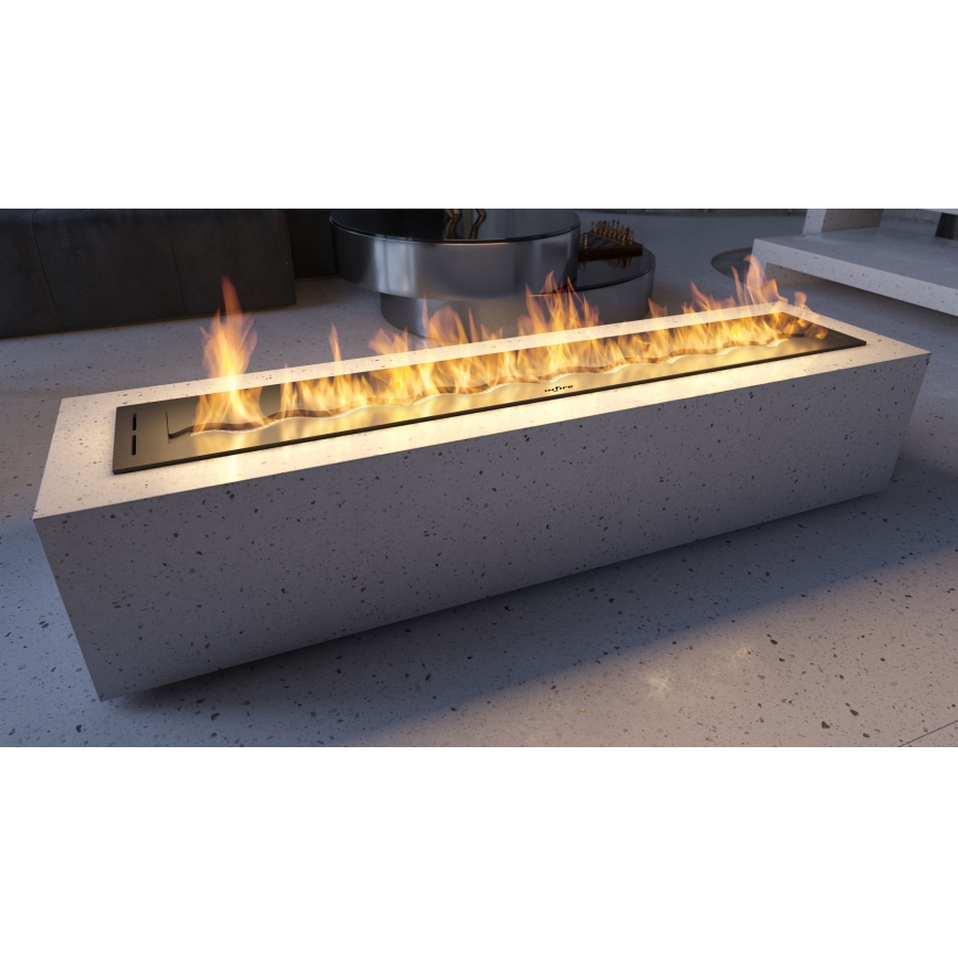 InFire - Indbygget biopejs 7,5x120 cm 7kW sort