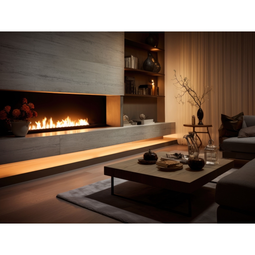 InFire - Indbygget biopejs 7,5x120 cm 7kW sort
