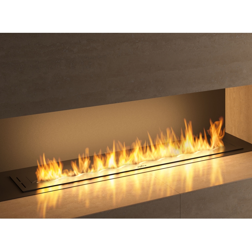 InFire - Indbygget biopejs 7,5x120 cm 7kW sort
