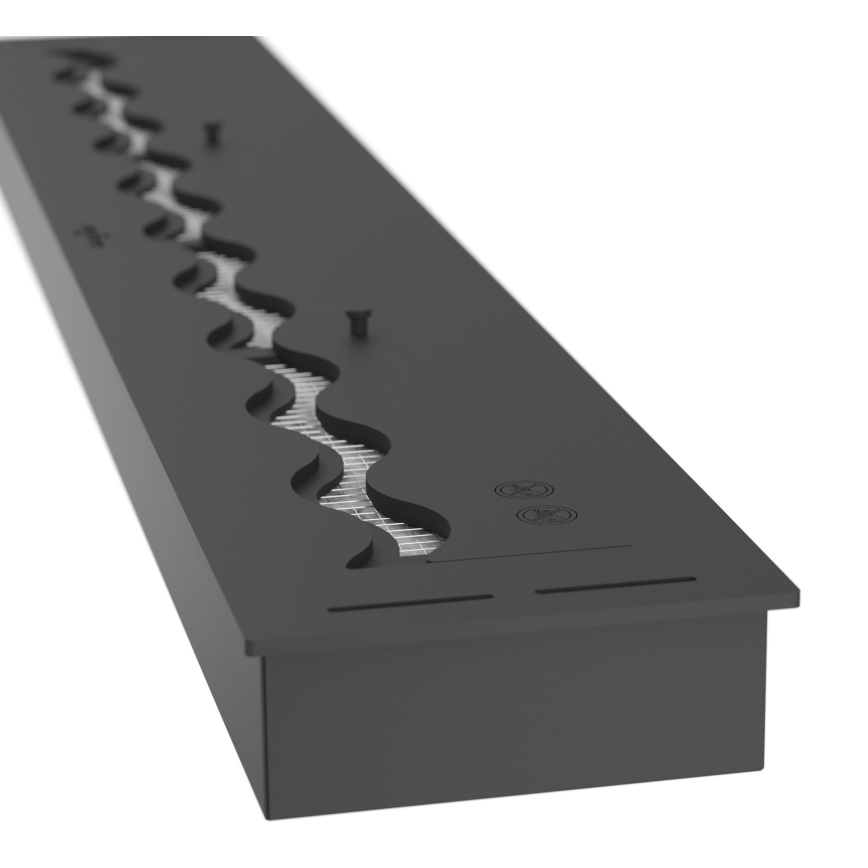 InFire - Indbygget biopejs 7,5x120 cm 7kW sort