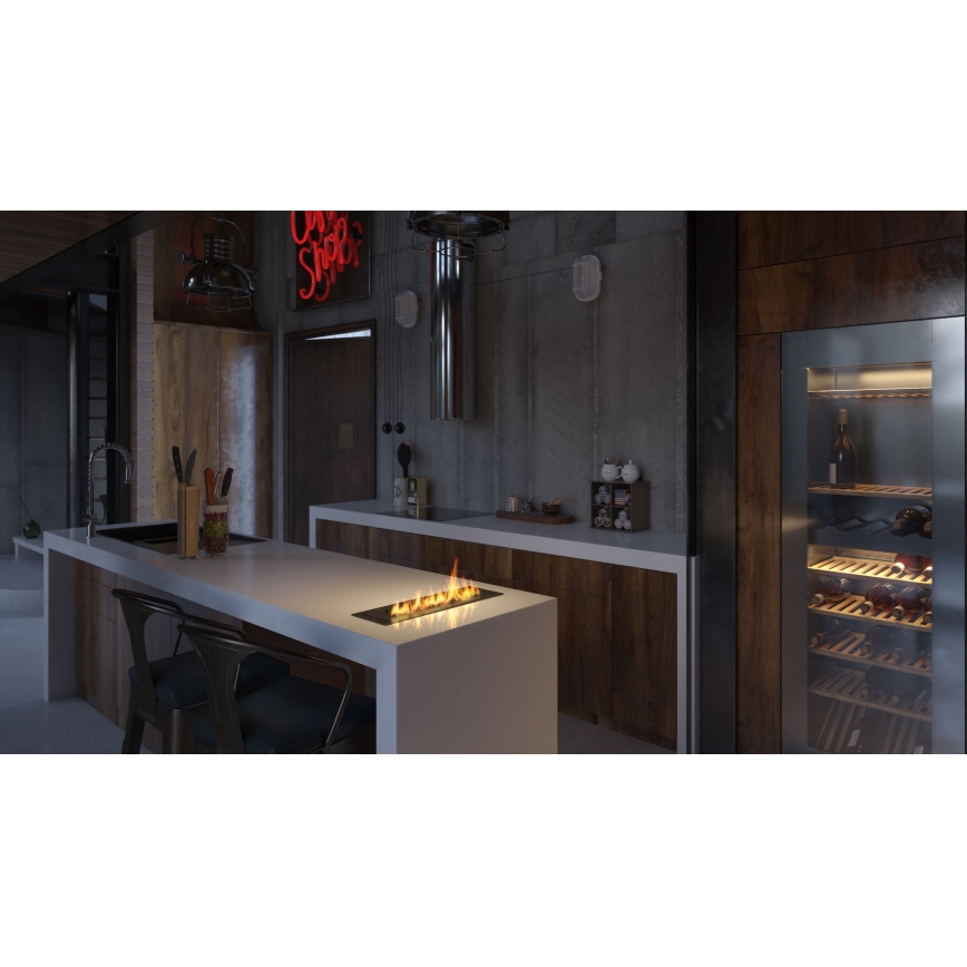 InFire - Indbygget biopejs 7,5x50 cm 3,5kW sort