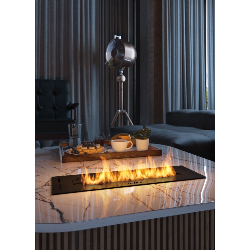 InFire - Indbygget biopejs 7,5x50 cm 3,5kW sort