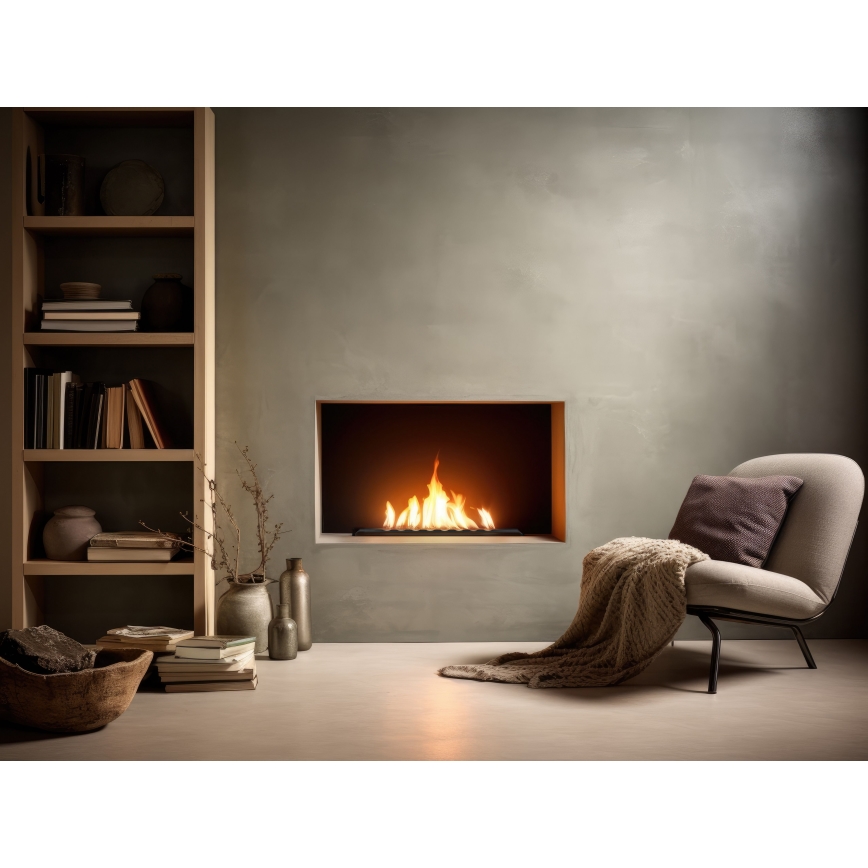 InFire - Indbygget biopejs 7,5x50 cm 3,5kW sort