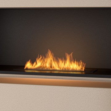 InFire - Indbygget biopejs 7,5x60 cm 3,5kW sort