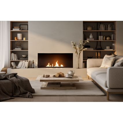 InFire - Indbygget biopejs 7,5x60 cm 3,5kW sort