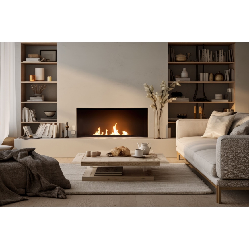 InFire - Indbygget biopejs 7,5x60 cm 3,5kW sort