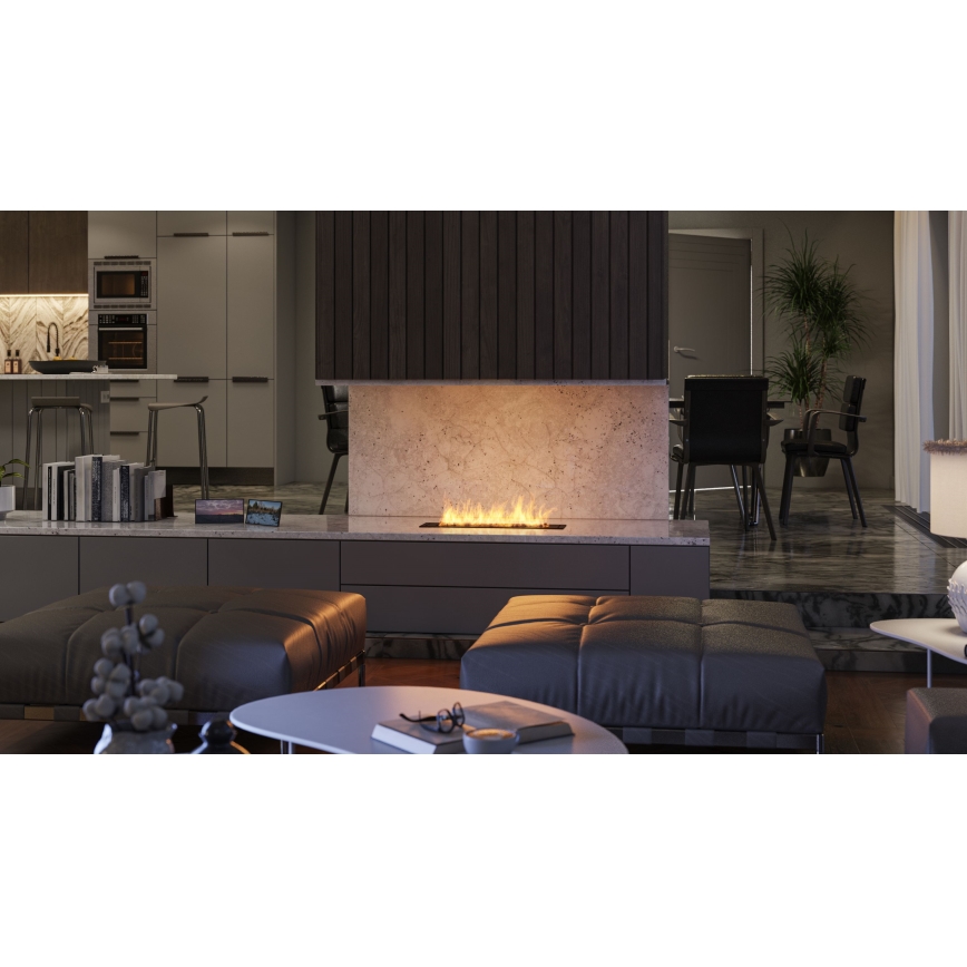 InFire - Indbygget biopejs 7,5x60 cm 3,5kW sort