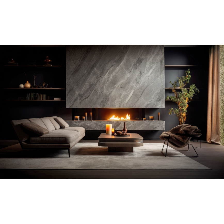 InFire - Indbygget biopejs 7,5x80 cm 6kW sort