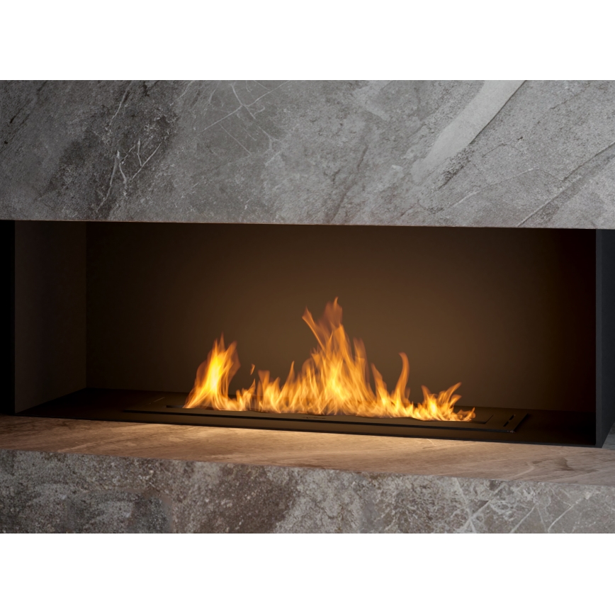 InFire - Indbygget biopejs 7,5x80 cm 6kW sort