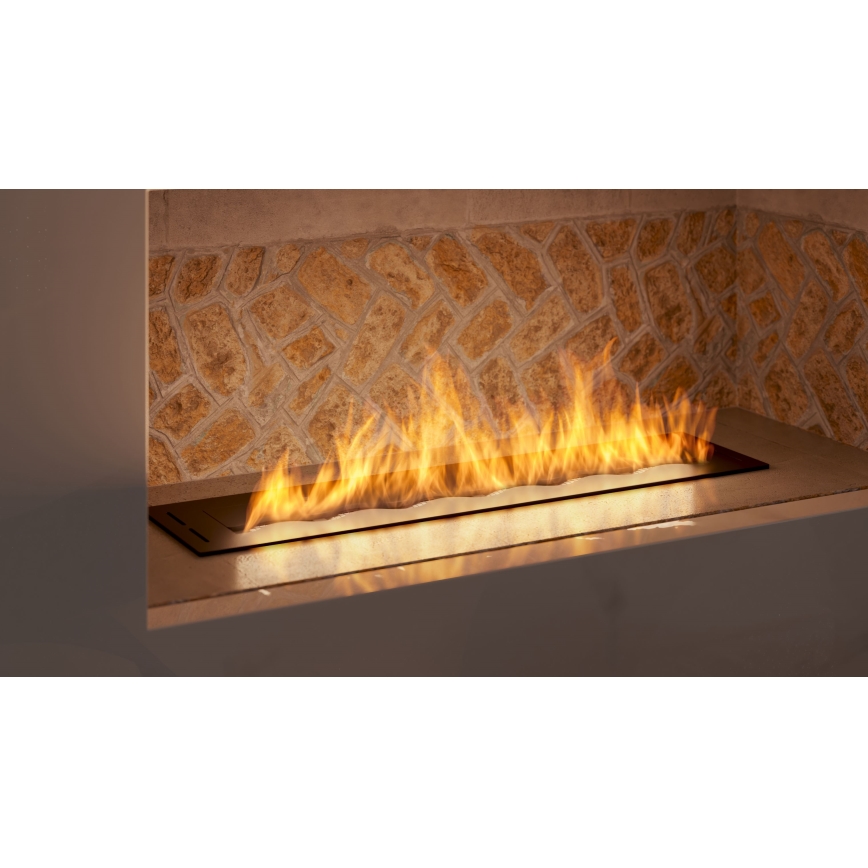 InFire - Indbygget biopejs 7,5x80 cm 6kW sort
