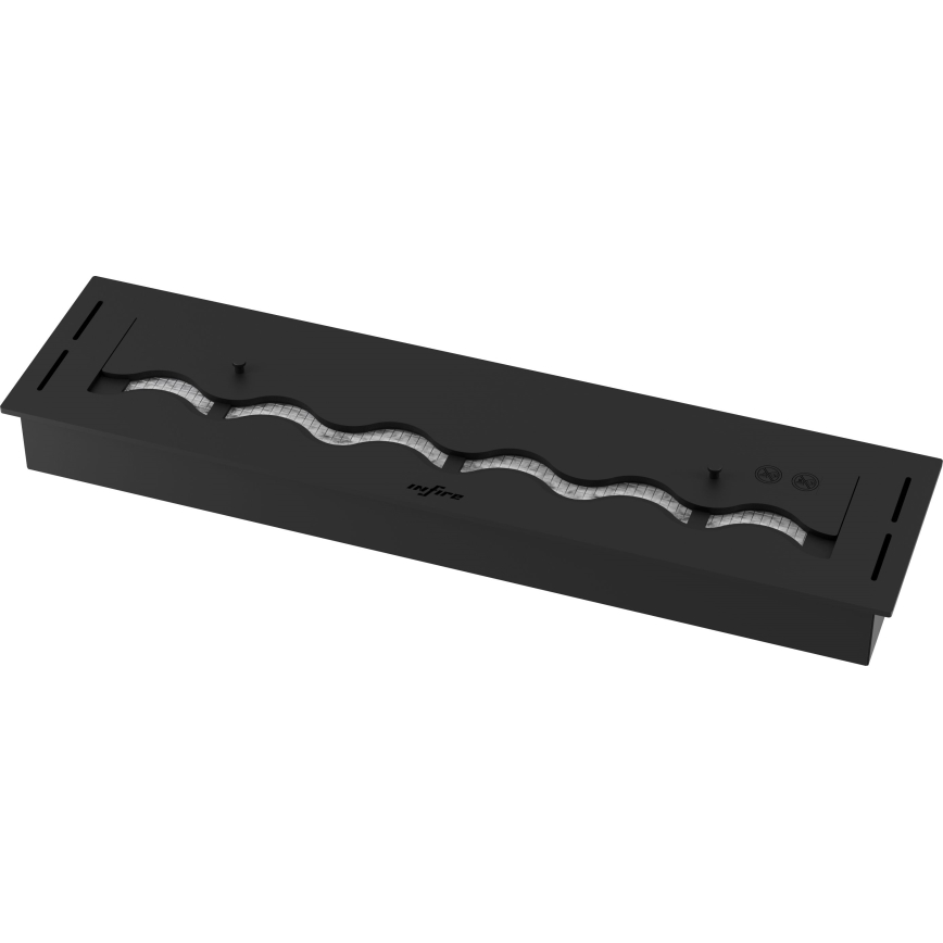 InFire - Indbygget biopejs 7,5x80 cm 6kW sort