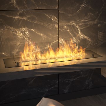InFire - Indbygget Biopejs 8,5x120 cm 6kW sort