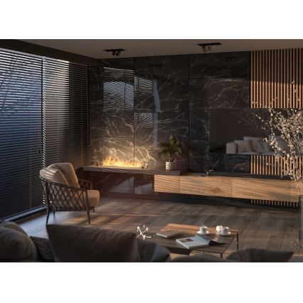 InFire - Indbygget Biopejs 8,5x120 cm 6kW sort