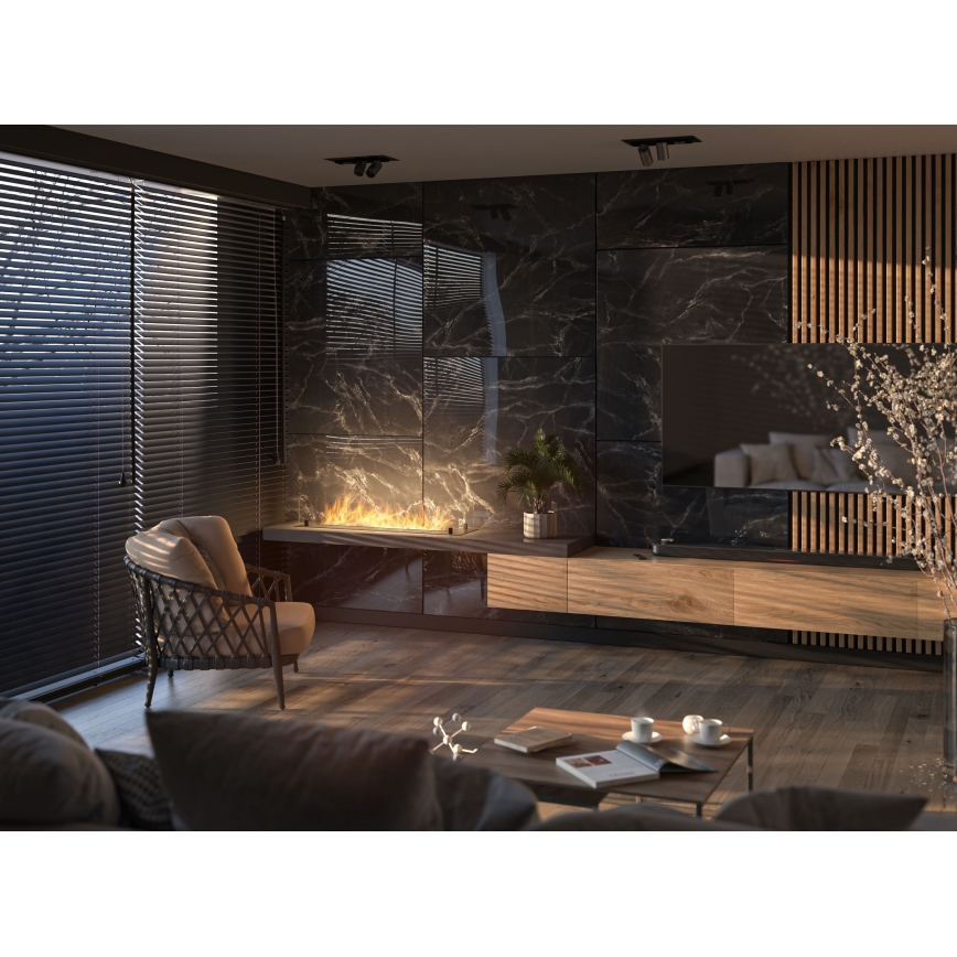 InFire - Indbygget Biopejs 8,5x120 cm 6kW sort
