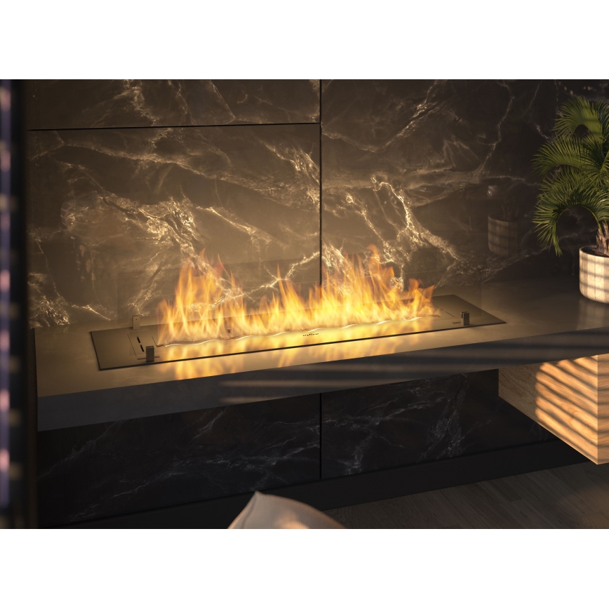 InFire - Indbygget Biopejs 8,5x120 cm 6kW sort