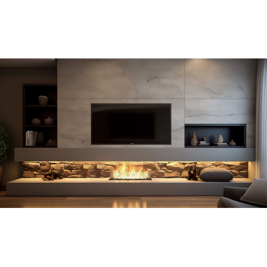 InFire - Indbygget biopejs 8,5x60 cm 3,5kW sort