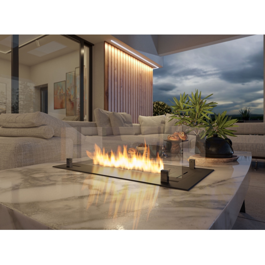 InFire - Indbygget Biopejs 8,5x80 cm 3,5kW sort