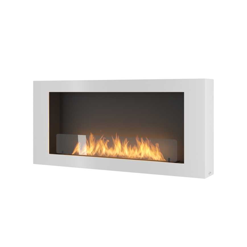 InFire - Væghængt biopejs 120x56 cm 3kW hvid
