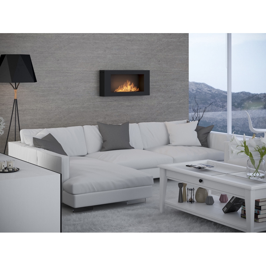 InFire - Væghængt biopejs 44x91 cm 3kW sort