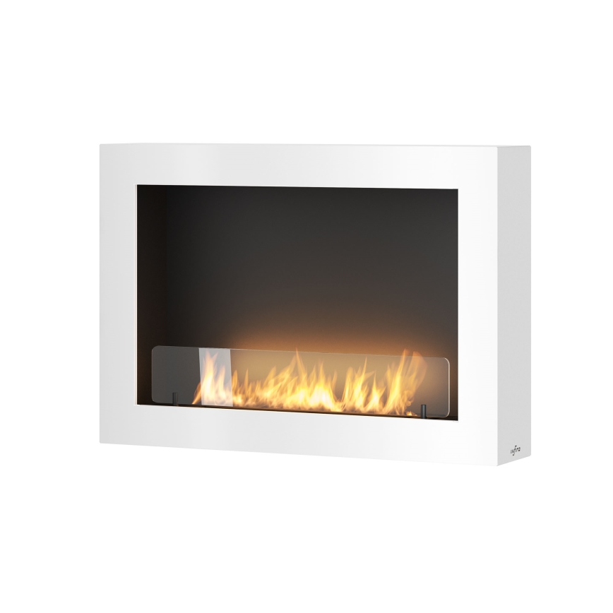 InFire - Væghængt biopejs 80x56 cm 3kW hvid
