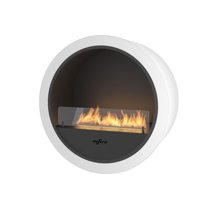 InFire - Væghængt biopejs diam. 70 cm 3kW hvid