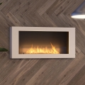 InFire - Vægmonteret BIO pejs 120x56 cm 3 kW hvid
