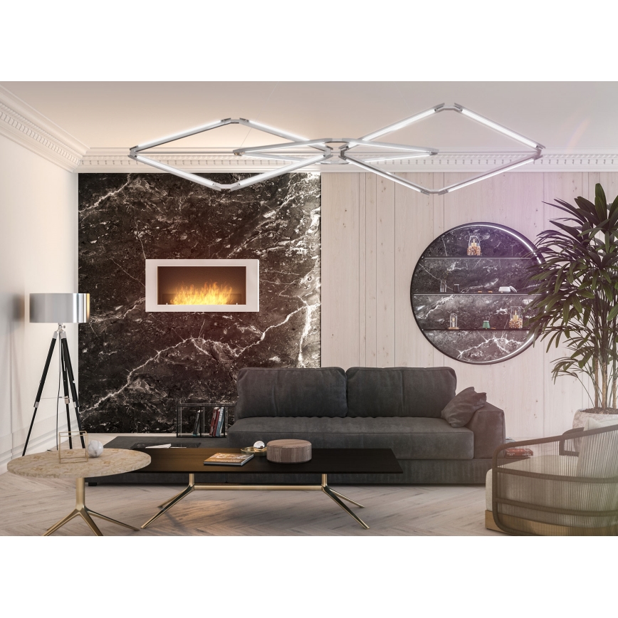 InFire - Vægmonteret BIO pejs 120x56 cm 3 kW hvid