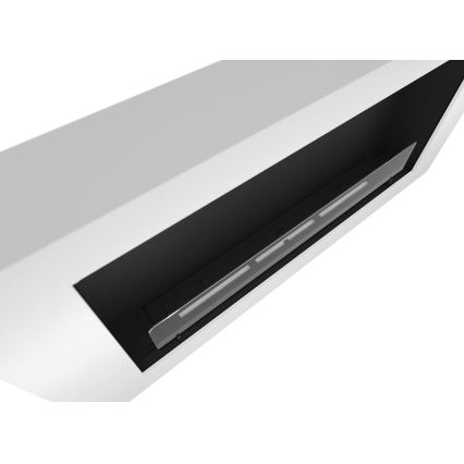 InFire - Vægmonteret BIO pejs 120x56 cm 3 kW hvid