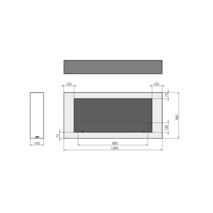 InFire - Vægmonteret BIO pejs 120x56 cm 3 kW hvid