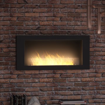 InFire - Vægmonteret BIO pejs 120x56 cm 3 kW sort