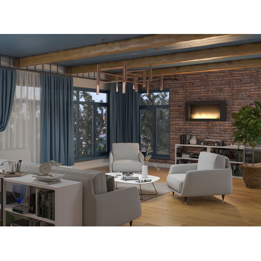 InFire - Vægmonteret BIO pejs 120x56 cm 3 kW sort