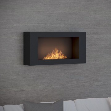 InFire - Vægmonteret BIO pejs 44x91 cm 3 kW sort