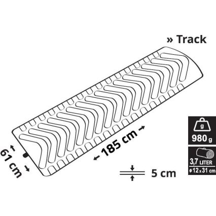 Inflatable mat 185x61cm blå